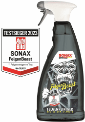 SONAX FelgenBeast (1 Liter) Felgenreiniger für alle polierten, verchromten und matten Stahl- & Leichtmetallfelgen | Art-Nr. 04333000 FelgenBeast 1 Liter