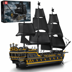 Mould King 13186 Black Pearl Piratenschiff Bausteine Spielzeug Set, 5266 Teile Großes Piratenschiff für Erwachsene, MOC Segelschiff Modellbausatz Geschenk Großes Black Pearl Piratenschiff