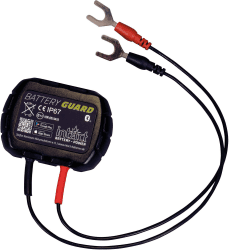 intAct Battery-Guard, Batteriewächter zur Bluetooth-Überwachung von 12V Blei- und Lithium-Batterien, mit Spannungs- und Temperaturanzeige und Push-Benachrichtigung bei kritischem Ladezustand