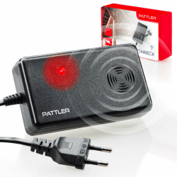 PATTLER ® Marderschreck mit Stecker - für 60m² | Marderschreck für Dachboden, Haus, Garten, Garage | Anschluss an Steckdose | Marderabwehr Dachboden mit Ultraschall 1 Plug Operated