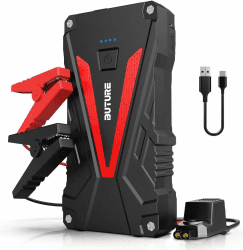 BuTure Starthilfe Powerbank, 1500A Spitzenstrom 13800mAh Tragbare Auto Starthilfe für 6.0L Benzin und 5.0L Dieselmotor LED Taschenlampe, lithium polymer, Kompatibel mit Schneemobil
