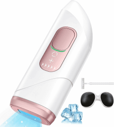 AMINZER IPL Geräte Haarentfernung Laser mit Double Gefrierfunktion, 600NM Lichtwelle Unbegrenzte Blitze 3 Erweiterte Modi Effektive Haarentfernungsgerät für Männer Frauen Körper Achseln Gesicht Bikini Rose Gold