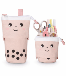 Xespis Federmäppchen Reißverschluss, Teleskopisch Mäppchen, 2-in-1 Standmäppchen, Federtasche Mädchen, Schüttelpenal Teenager, Schulmäppchen, für Mädchen Geschenke 7 8 9 10 11 12 Jahre(Rosa)