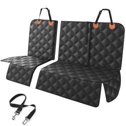 KYG Autoschondecke, rutschfest wasserdicht, für Hund und Kinder langlebig Kratzfest Hundedecke, Rückbank Isofix mit 1 Hundegurt für die meisten Autos, LKWs & SUVs 135x56x45cm Abnehmbar