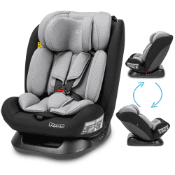 Booboo Safety London Kindersitz ohne Isofix i-Size Reboarder, von 40 bis 150 cm, Black Grey