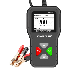Autobatterietester 6V 12V 24V,KINGBOLEN BM550 100-2000 CCA 2-220Ah Batterietester Kfz mit Batteriestatusprüfung Anlasstest Ladetest, Digital Battery Alternator Analyzer für Auto Motorrad ATV SUV Boot 1.8 Inches