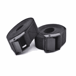 RIO Direct 2 Stück Spanngurt mit Ratsche/Haken 3m, Schwarze Gurtband mit klemmschloss, verstellbare Zurrgurte für Fahrrad, Sackkarre, Motorrad, Lastwagen, Kajaks, Gepäck, Anhängerkupplung A-Schwarz 3M-2 Stück