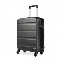KONO Hartschalen ABS Koffer Trolley Rollkoffer Reisekoffer mit 4 Rollen Grau Groß Koffer