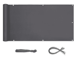 Sekey Balkon Sichtschutz PES Balkonverkleidung Blickdichte Witterungsbeständig Sichtschutz für den Gartenzaun oder Balkon, Schutz vor neugierigen Blicken, 100% Privatsphäre, 90×300cm 0.9×3m Anthrazit