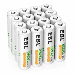 EBL Akku AA Mignon 2800mAh 16 Stück - wiederaufladbare Batterien AA, hohe Ladezyklen, geringe Selbstentladung, inkl. Akkubox