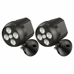 NICREW Bewegungsmelder für Aussen, Batteriebetriebene Aussenlampe mit Sensor, Leistungsstarke LEDs ohne Kabel, 2x4 LEDs, Wetterfestes Sicherheitslicht für Veranda, Garage, Garten 2 Stück
