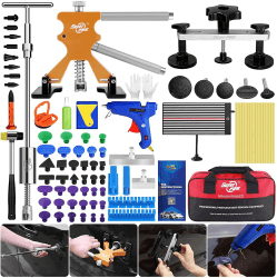Ausbeulwerkzeug Set, Dellen Reparaturset Auto,Beulen Reparaturset Auto mit Gleithammer 100W Klebepistole/Ausgekleidete Dellenplatte mit LED/Dellen für Auto Hagel Damage Repair Ausbeulwerkzeug Set 86Pcs