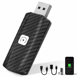 MSXTTLY Carplay Wireless Adapter U2C-AIR 2.0 für Auto mit Carplay und iOS 10+, 2024 Wireless Small Apple Carplay Stick, Car Play Dongle, Direct Plug & Play, 5GHz Wi-Fi USB C/A, Schwarz U2C-AIR 2.0 Apple Carplay Wireless