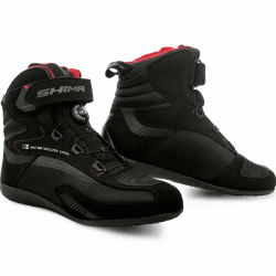 SHIMA EXO Vented, Motorradschuhe für Männer - Verstärkte Straßenreitschuhe mit ATOP-Verschlusssystem, Knöchelstütze, Rutschfeste Sohle, Schaltgriff (Schwarz, 43) Motorradschuhe Schwarz 43 EU