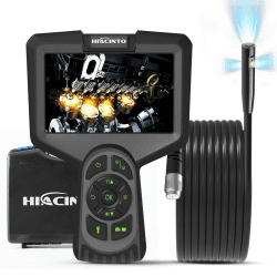 Hiacinto Endoskopkamera 10m mit Licht, 5-Zoll-IPS- Bildschirm Drei Linsen Endoskop, IP68 Wasserdicht Rohrkamera, 8mm Schlangenkamera, 1080P HD Digital Inspektionskamera, 32GB (Abnehmbares Kabel) ES502