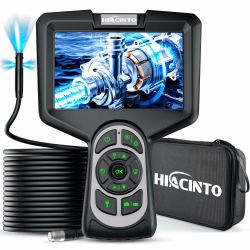 Hiacinto Endoskopkamera mit Licht 20m, 5-Zoll-IPS- Bildschirm DREI Linsen Endoskop, IP68 Wasserdicht Rohrkamera, 8mm Schlangenkamera, 1080P HD Digital Inspektionskamera, 32GB (Abnehmbares Kabel) ES520