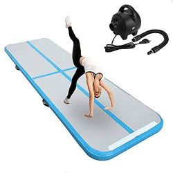 FBSPORT 10/20 cm Höhe, Trainingsmatte, Länge 1/2/3/4/5/6 m, Gymnastikmatte mit Pumpe für den Hausgebrauch/Park und Wasser | inklusive 5-in-1 Luftbahn-Set