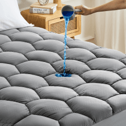 SONIVE Wasserdichter Matratzenschoner, weiche Matratzen Topper, dünne Atmungsaktive Matratzenauflage, als Matratzenschutzbezug geeignet, waschbar 180x200cm Grau 180x200x30 cm