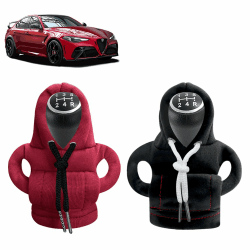 SXCCNW Auto Schaltknauf Abdeckung, 2 Stück Schaltknauf Abdeckung, Schaltknauf überzug Schaltknauf Hoodie Abdeckung Car Shifter Hoodie für Auto Schalthebel Dekoration Zubehör 15 x 13 cm Rot Schwarz 2 Stück (Rot + Schwarz)