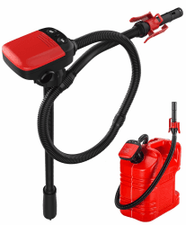 YaoFaFa Kraftstoff Umfüllpumpe mit Auto-Stopp-Sensor, Ölabsaugpumpe Elektrische Flüssigkeitstransferpumpe mit 3 Größen-Adapter,Dieselpumpe Kanisterpumpe mit Schlauch-2,4 GPM 2.4 GPM