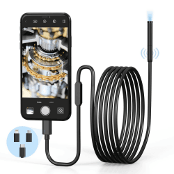 Endoskopkamera mit Licht, WiFi Endoskop Handy 1440P HD, 2.0 Megapixel Inspektionskamera für iPhone Android, Wasserdicht IP67, Industrie Kanalkamera 3 Meter