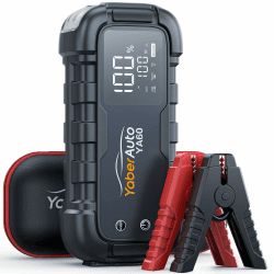 YaberAuto Starthilfe Powerbank, 6000A Spitzenstrom, 45W Schnellladung, Starter Powerbank Auto Starthilfe mit 3,3" LCD Bildschirm, Starthilfegerät mit 600 Lumen LED Taschenlampe, YA60 Jump Starter 6000A-XL