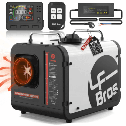 LF Bros 12V/24V/220V Dieselheizung, Diesel Standheizung 5kw, Diesel Lufterhitzer mit Timer LCD Schalter für Camping, Wohnmobil, LKW (Weiß) N2 (12v/24v/220v)