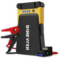 DINKALEN Avviatore Batteria Auto, 1200A 15800mAh Avviatore Emergenza per Auto (Motori Fino a 8.0L Benzina/6.5L Diesel), Avviatore Auto Con Torcia a LED e Quick Charge 3.0