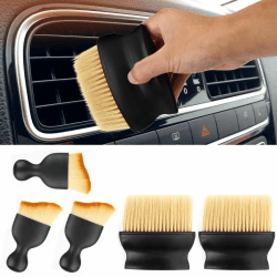 MplehDa Auto Detailingbürste, Auto Reinigungsbürsten, Auto Innere Reinigungswerkzeuge Pinsel, Weiche Borsten Detailierbürste Staubentfernungsbürste Schmutz Staub saubere Bürsten für Auto 5 Stück-D