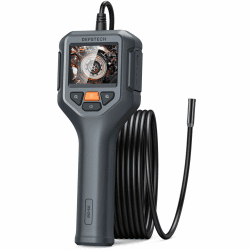 DEPSTECH Endoskopkamera mit Licht, 1080P HD Inspektionskamera Livebild mit 2X Zoom 2.4 Zoll IPS Bildschirm, Kanalkamera Rohrkamera 5m Schlangenkamera Hausinspektion Werkzeug DS260DE