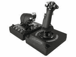 Logitech G X56 H.O.T.A.S. Schubregler & Stick-Controller für Weltraum-Simulationen, 6 Freiheitsgrade, 4 Federoptionen, +189 Programmierbare Befehle, RGB-Beleuchtung, 2x USB-Anschluss, PC - Schwarz
