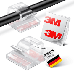 MYMIND® Kabelhalter selbstklebend [3M KLEBER] 50 Stück Indoor & Outdoor - Kabelclips für Kabelmanagement - Kabelklemmen & Kabelorganisator am Schreibtisch - Kabelbefestigung Lichterkette(transparent) Transparent 50 Stück