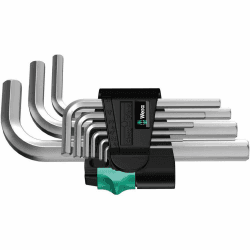 Wera 950/9 SM N Winkelschlüsselsatz, metrisch, gestellverchromt, 9-teilig, Wera 05021406001
