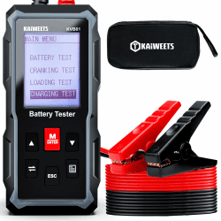 KAIWEETS Batterietester KfZ 12V 24V, 100-2000CCA Autobatterietester Lasttester, KVB01 Batterie Tester Auto mit Batteriestatusprüfung Anlasstest Ladetest, Battery Analysator für LKW Schiff SUV Boot