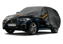 Kayme 7 Schichten Autoabdeckung Wasserdicht Atmungsaktiv, Vollgarage Autoplane für Sonne Staub Schutz, Kompatibel mit Cayenne, GLE, BMW X5, Grand Cherokee, Audi Q7 Abdeckplane für SUV (485 bis 510 cm) C7 - Für SUV 485 Bis 510 cm PE-Schwarz