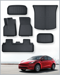 TAPTES® Allwetter-Innenmatten für Tesla Model Y 2021 2022 2023 2024. Inklusive vorderer und hinterer Kofferraummatten, Model Y Fußmatten Komplettes Set Model Y wasserdichte Kofferraummatten Fußmatten Kompletter Satz Innenmatten-6 STK