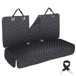 ANOSOSPECIAL Wasserdicht Kindersitzunterlage-Hundedecke Auto Rückbank ISOFIX(Schwarz XL),Autoschondecke Hund Rücksitz,Kratzfest Hund Rücksitz-Universelle Fit SUVs Schwarz X-Large