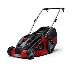 Einhell Akku-Rasenmäher GE-CM 43 Li M Kit Power X-Change (36V, 43 cm Schnittbreite, bis 600 m², Brushless, Mulch-Kit, 63L Fangkorb, 25-75 mm Schnitthöhe, inkl. 2x 4,0Ah + 2x Ladegerät) inkl. 2x4,0 Ah Akku und Ladegerät