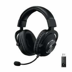 Logitech G PRO X LIGHTSPEED Kabelloses Gaming-Headset mit Blue VO!CE Mikrofonfiltertechnologie, PRO G 50mm Lautsprechern, DTS Headphone: X 2.0, 20+ Stunden Akkulaufzeit, PC, PS5, PS4, Switch - Schwarz Standard Edition Headset Schwarz
