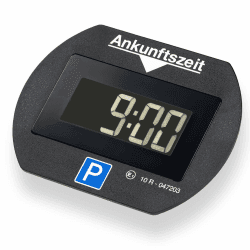 Needit Park Lite vollautomatische Parkscheibe mit Zulassung für ganz Deutschland - spart Zeit und Geld I Auto Parkscheibe mit Batterie und Montage Zubehör I Digitale Parkuhr schwarz Schwarz Single
