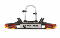 Westfalia Bikelander Fahrradträger für die Anhängerkupplung | Kupplungsträger für 2 Fahrräder | E-Bike geeignet | zusammenklappbar | LED-Hybrid-Leuchten bikelander Single