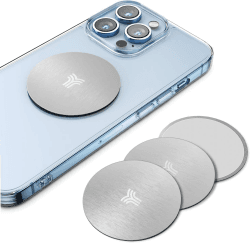 YOSH Metallplatten (4 Packungen) für magnetische Autotelefonhalter, Metallscheiben mit 3M-Kleber für universelle magnetische Autotelefonhalterung (Silber) C-Silber