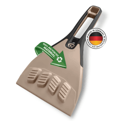 Macari Eiskratzer Auto zu 100% aus hochwertigem recyceltem Kunststoff - sehr robust und langlebig mit rutschfestem & ergonomischem Griff als Auto Winter Zubehör. Scheibenkratzer Auto Car Accessoires Braun