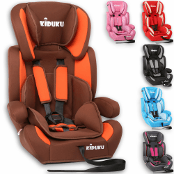 KIDUKU® Kindersitz 9-36 kg (1-12 Jahre) - Autositz ECE R44/04, Gruppe 1/2/3 Autokindersitz Kinderautositz, Braun/Orange braun / orange