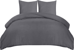 Utopia Bedding Bettwäsche 200x200 Set - Mikrofaser Bettbezug 200x200 cm + 2 Kissenbezüge 80x80 cm - Grau 200x200cm + 2 x Kissenbezuge 80x80cm Grau