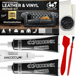 Coconix Schwarzes Leder Reparatursätze Für Sofas - Vinyl & Polster Reparatursatz Für Autositze, Sofa & Möbel - Liquid Scratch Filler Formula