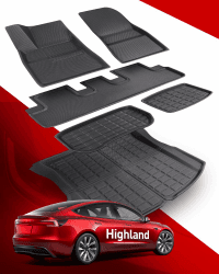 TAPTES 2024 Tesla Model 3 Highland Fußmatten, 2024 Tesla Zubehör für Tesla Model 3 Highland. XPE Allwetter-Fußmatten für Tesla Model Highland 2024, Tesla Model 3 Highland Zubehör Komplettset Fußmatten 6 Stück