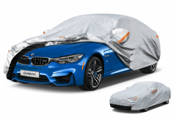 GUNHYI Autoabdeckung Wasserdicht und Atmungsaktiv, Outdoor Vollgarage Autoplane mit 6 Schichten Material zum Schutz Regen, Schnee, Sonne im Winter. Auto Abdeckplane für Limousine (470 zu 490 cm) 3XL 2-Silber 1- für Limousine Länge 470 bis 490 cm