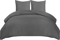 Utopia Bedding Bettwäsche 155x220 - Mikrofaser Bettbezug 155x220 cm + 2 Kissenbezüge 80x80 cm - Grau 155x220cm + 2 x Kissenbezuge 80x80cm Grau
