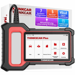 Diagnosegerät Auto, ThinkScan Plus S7 OBD2 Diagnosegerät Mit AutoVIN, 2024 Auto Auslesegerät Mit 5 Servicefunktionen+7 Systemdiagnosen (ABS+SRS+ECM+TCM+BCM+AC+IC) -Lebenslang Kostenlos ThinkScan Plus S7(Rot)